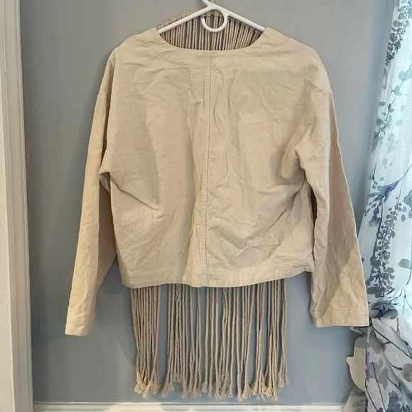 Madewell Corduroy Creamy Ivory Crop Top Size Small - Picture 3 of 7